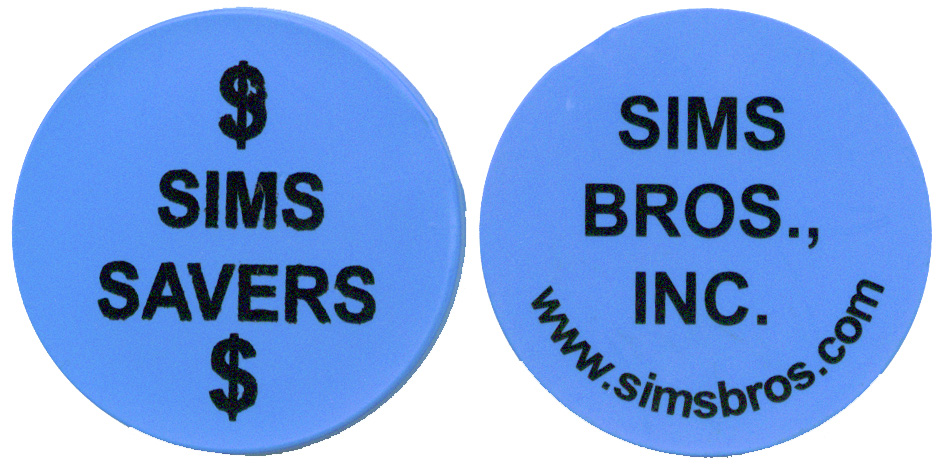 2008 Sims Brothers Blue Token