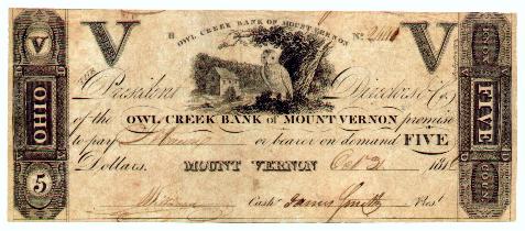 OWL CREEK BANK of MOUNT VERNON – $5