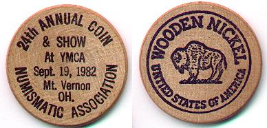 MVNS 1982 Wooden Nickel