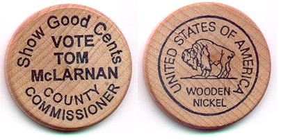 Tom McLarnan Wooden Nickel